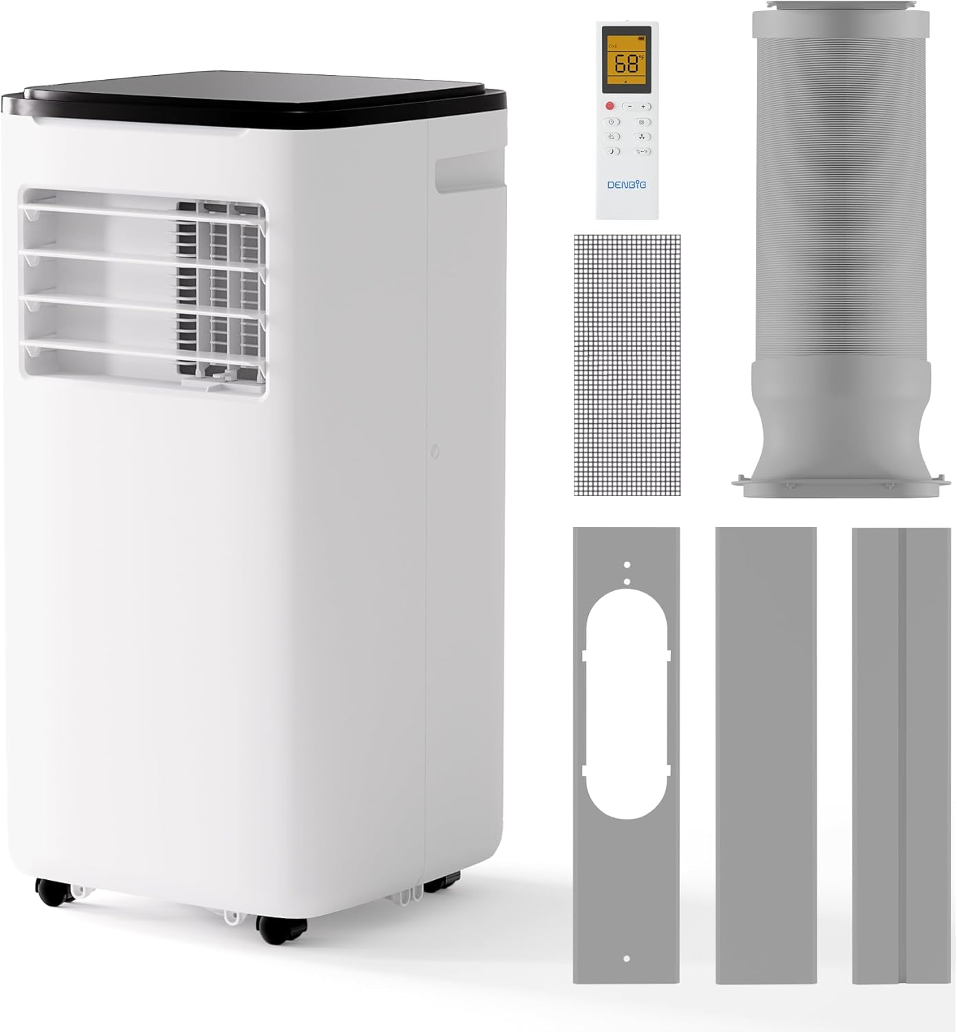 Portable Air Conditioner for Room up to 350 sq.ft, 10,000 BTU A/C Unit with Dehumidifier and Cooling Fan with 2 Speeds, 24-Hour Timer, Sleep Mode, Remote Control, Window Installation Kit
