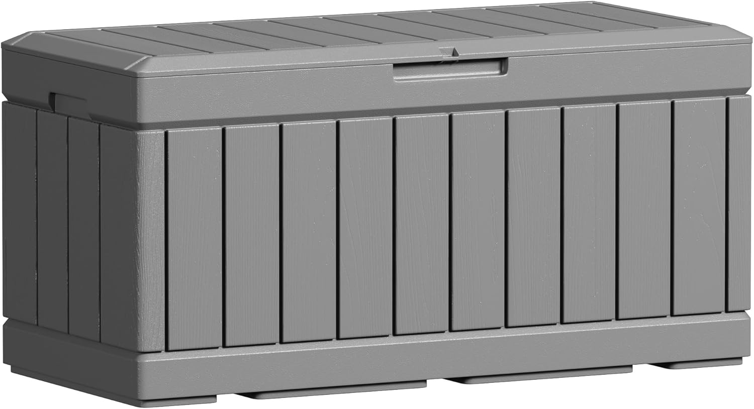 Greesum 82 Gallon Resin Deck Box Large Outdoor Storage for Patio Furniture, Garden Tools, Pool Supplies, Weatherproof and UV Resistant, Lockable, Light Grey