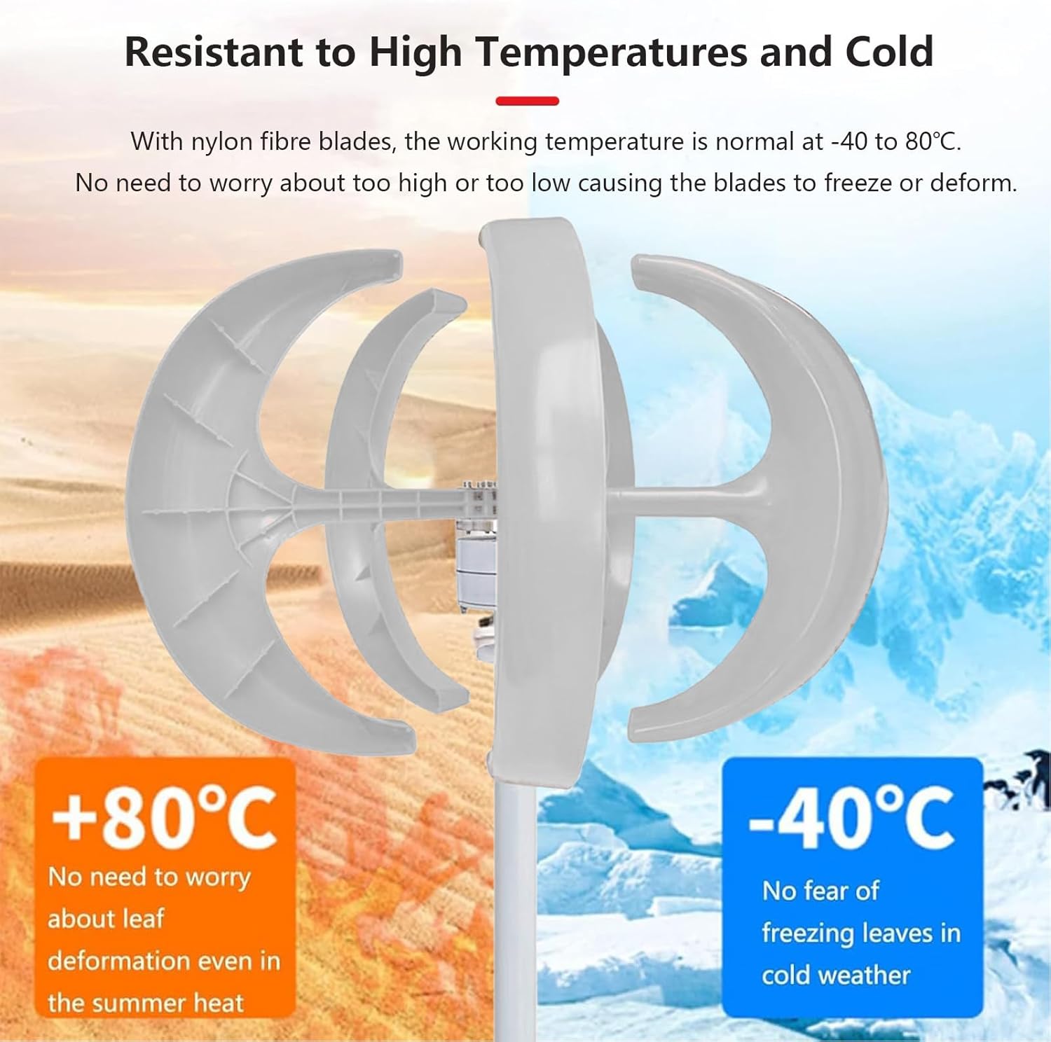 13000W 5-Blade Vertical Wind Turbine Generator Kit - 12V/24V/48V/72V/110V/220V AC Output, Permanent Magnet with Controller - High-Efficiency Renewable Energy Solution, White