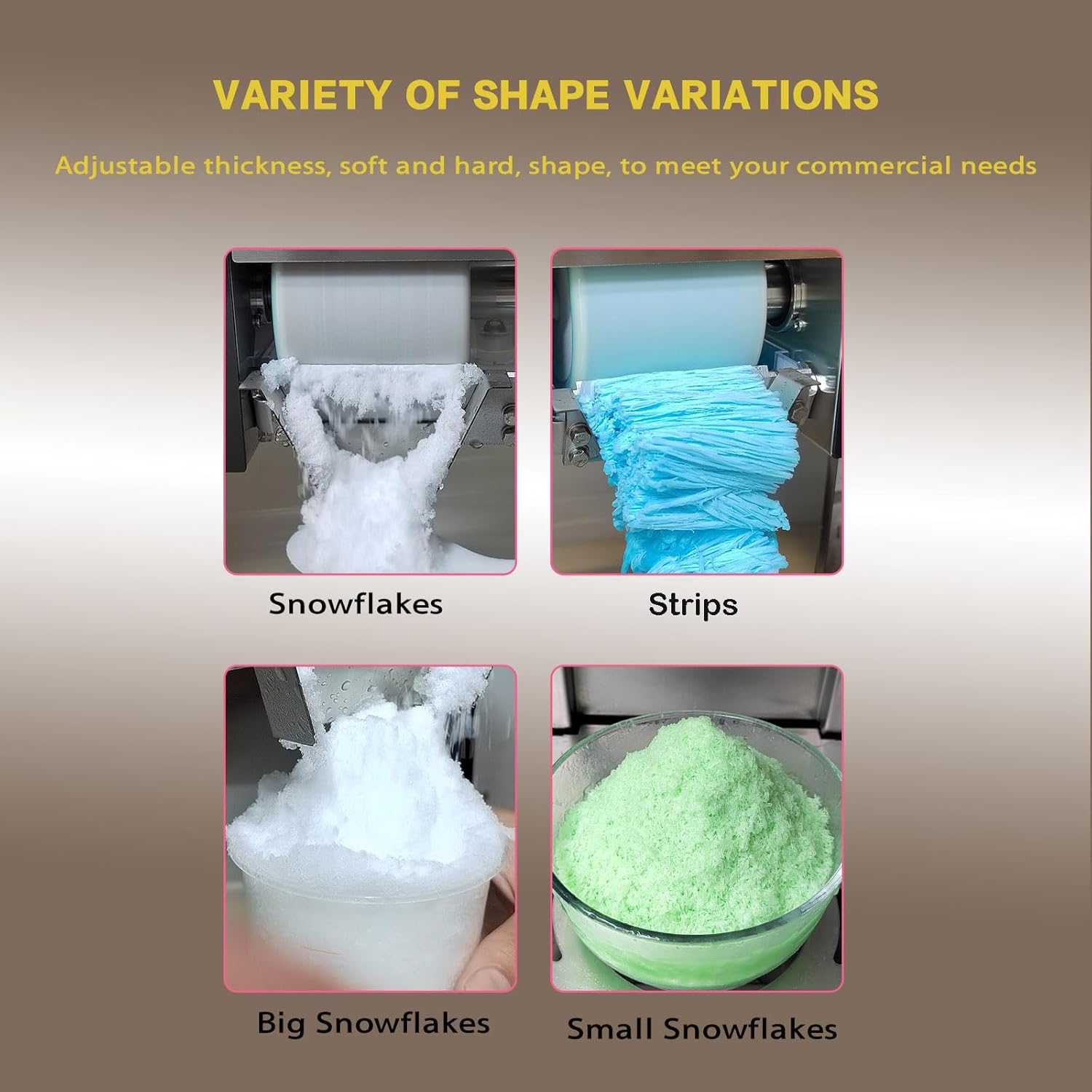 Kolice Commercial Automatic Electric Snowflake Ice Machine, Ice Shaving Machine, Snow Cone Maker 374lbs/day, Air Cooling, Quality Compressor for Food Truck, Restaurant, Milktea Shops, Household, etc