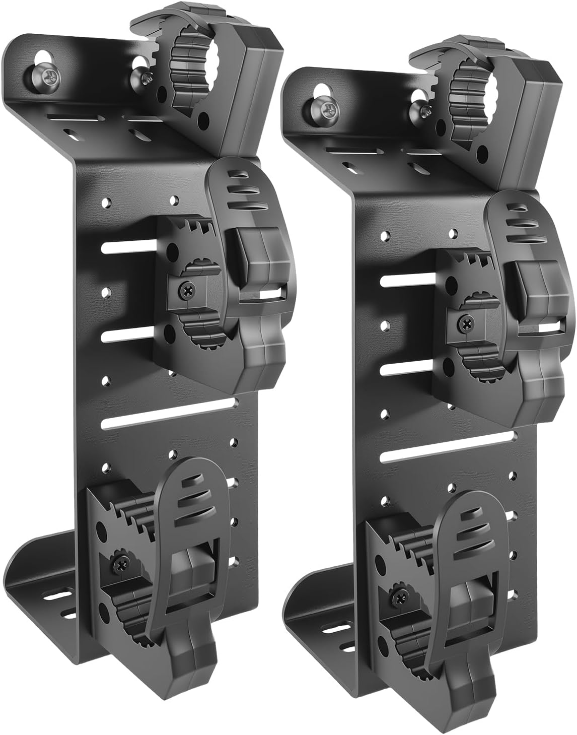 Truck Bed Rail Mount Brackets Compatible with Ford Maverick 2022-2025 F150 2015-2025 Ranger 2019-2025 Truck Bed Rail Track System, Modular Carbon Steel Accessory Mount for Shovels, Axes(3-Set Clamps)