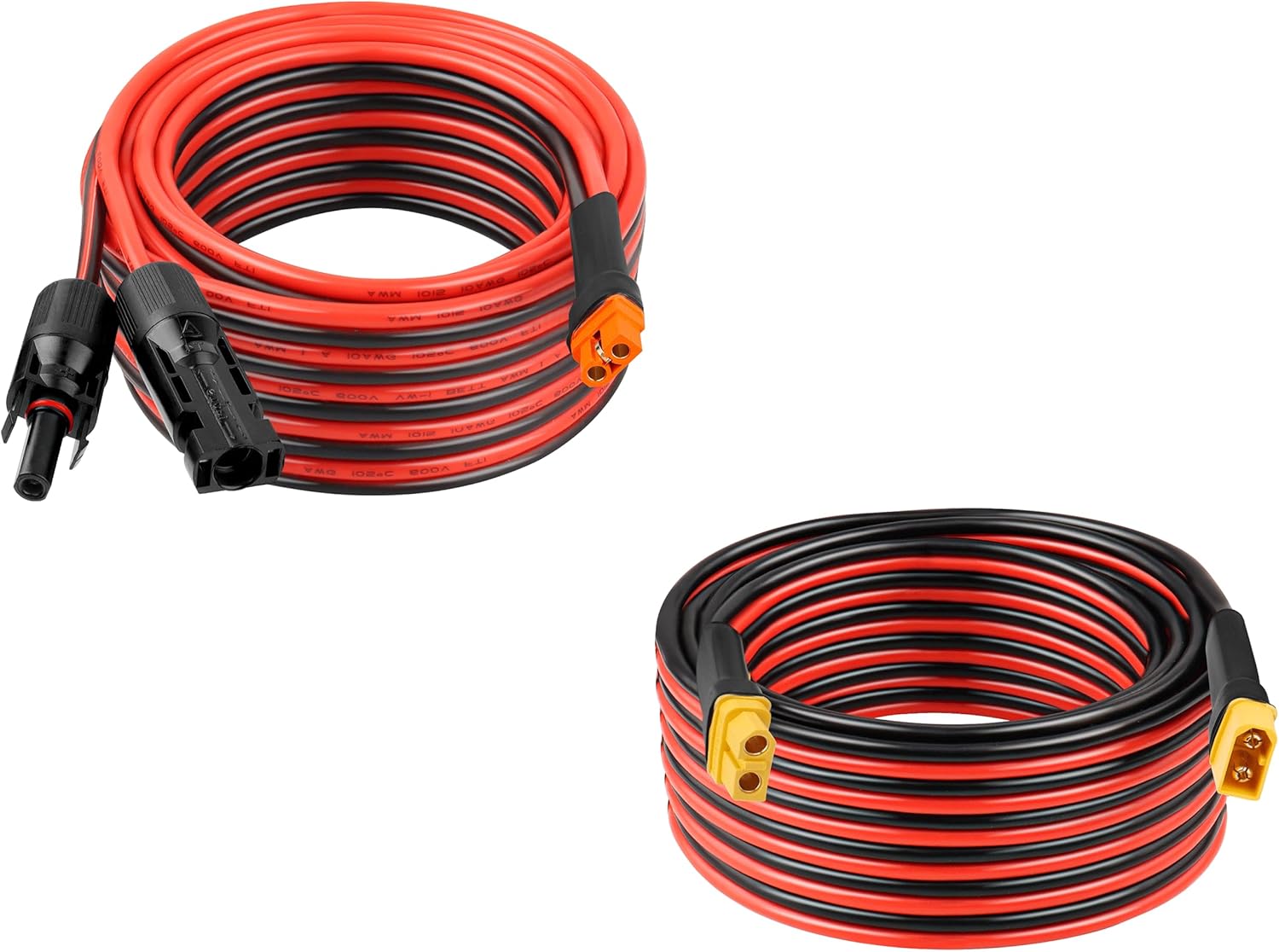 10AWG 25FT Solar to XT60i Extension Cable + 25FT XT60 Extension Cable