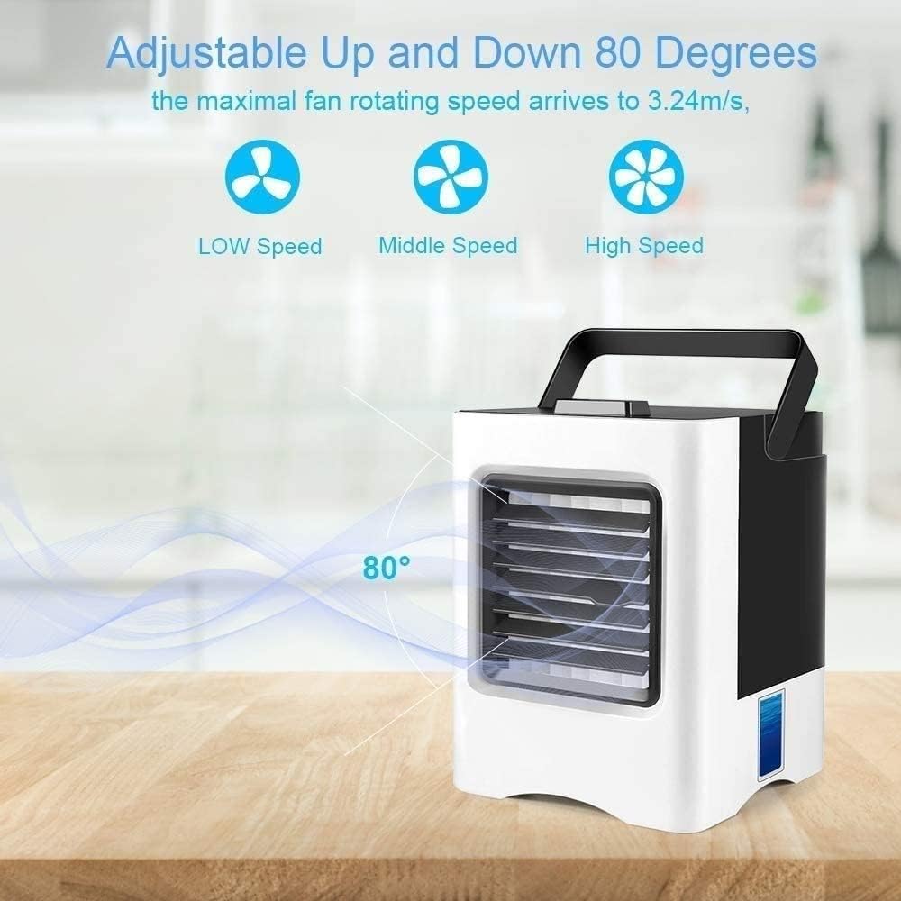 Portable Air Conditioner Fan, Mini Evaporative Cooler, Personal Air Cooler, Desk Cooling Fan for Bedroom, Dorm, Travel, Office
