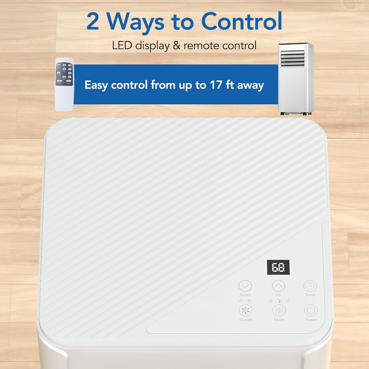 COWSAR 8,000 BTU Portable Air Conditioners with Remote, Portable AC Unit Cools Up to 350 Sq.ft, 4 Modes with Fast Cooling, Sleep Mode, 24H Timer for Bedroom, Room, Apartments, White