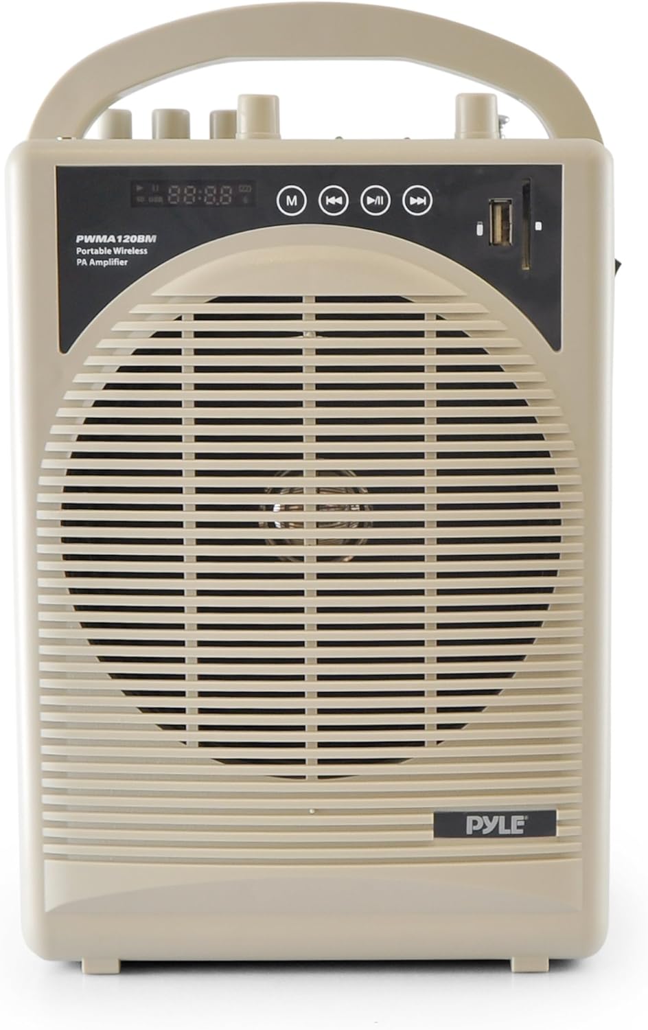 PYLE-PRO Upgraded Professional Portable PA System, Amplifier With Built-in Handheld VHF Wireless Microphone, Bluetooth, Battery Rechargeable, MP3, USB, SD, 1/4