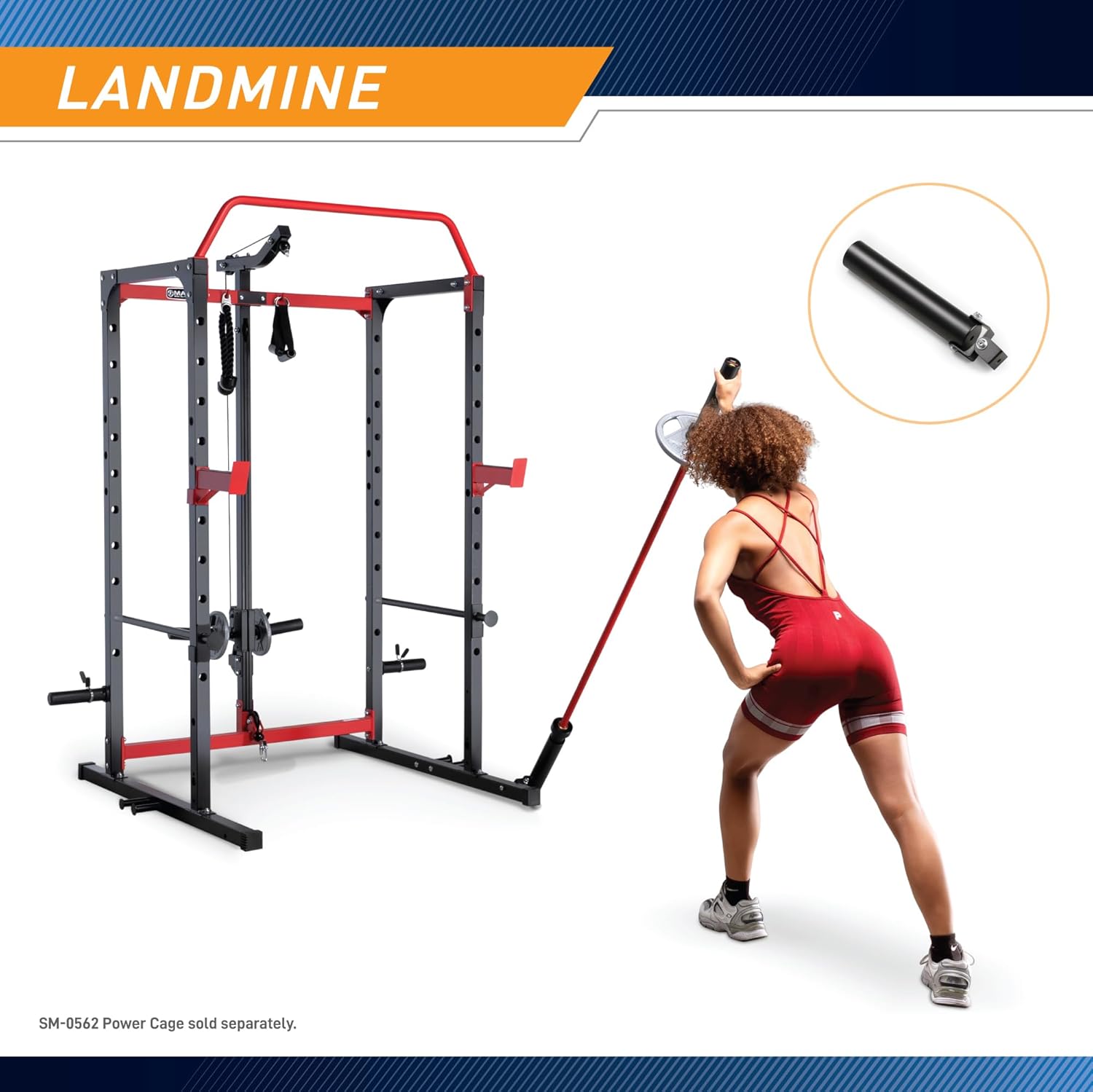 Marcy Power Cage with Pull-Up Bar,Adjustable Bar Catches,Olympic Standard Weight Plate,Accessories Build Your Own Home Gym with Optional Dual Pulley Trolley System for Body Exercise,Strength Training