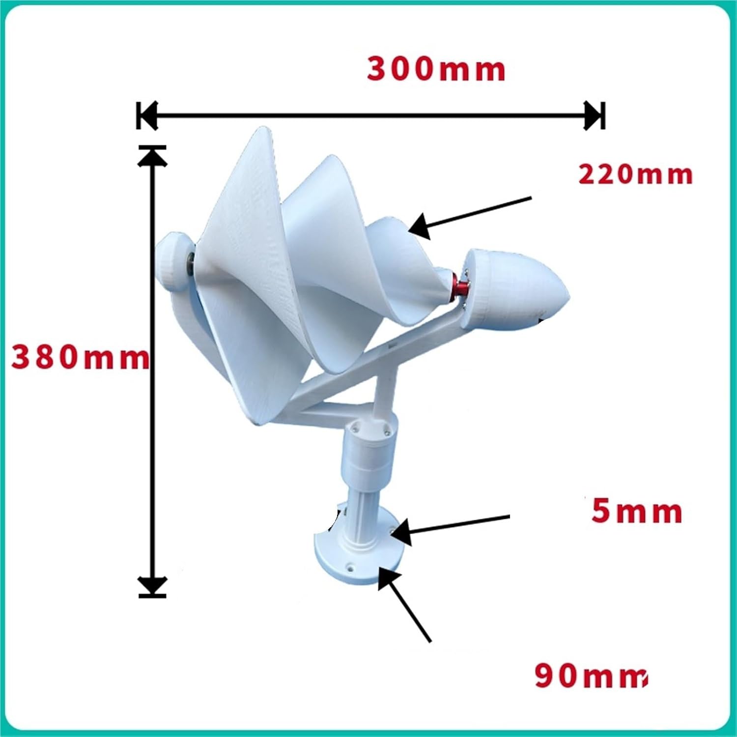 Wind Generator, Miniature Spiral Wind Generator, 50W, Three-Phase Permanent Magnet Brushless,for Home, Farm, RVs, Boats(White)