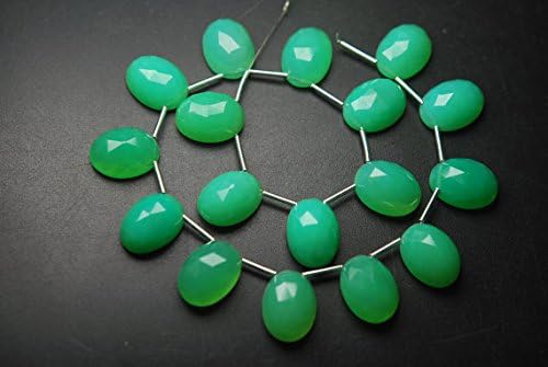 8 Matched Pair,AAA Quality, Chrysoprase Chalcedony feceted Oval Shape Briolettes 12x16mm