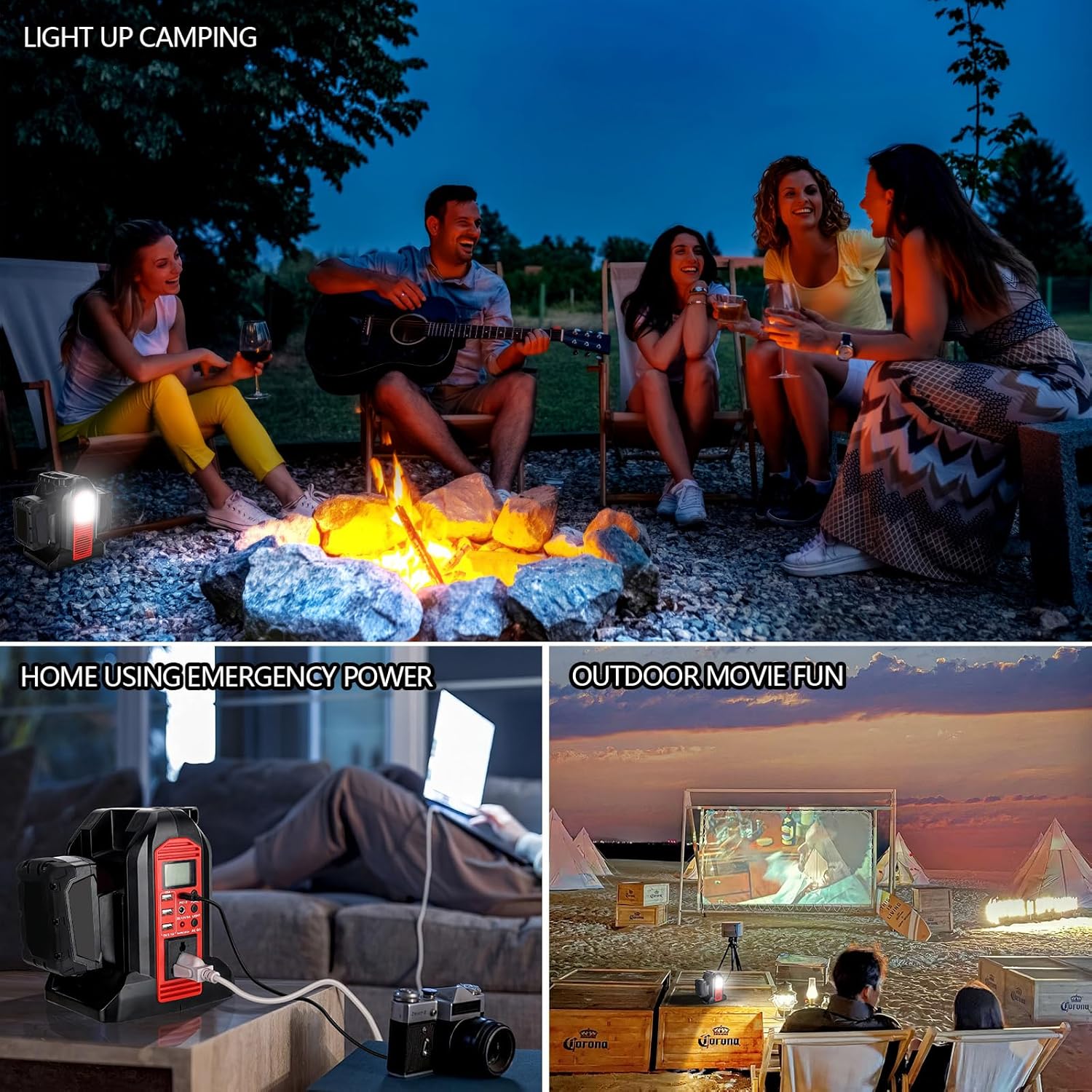 WaxPar Power Inverter Compatible with Milwaukee 18V Battery, 350W Power Supply Inverter Outdoor Generators Converter DC 20V to AC 110V ~120V with AC Outlet &USB Port&Type-C Port& LED Light