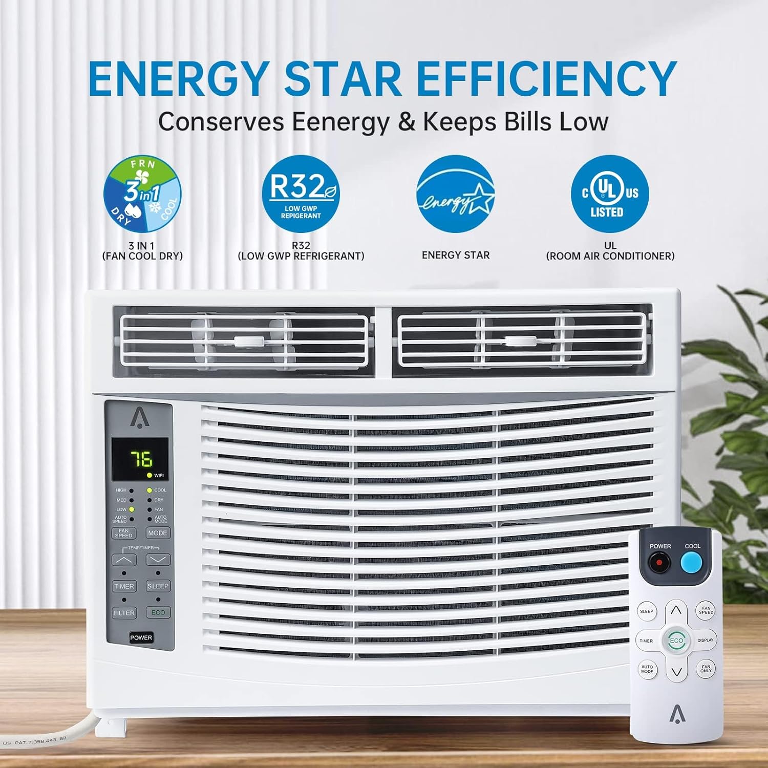6000btu Window Air Conditioner Units, 115V Air Conditioner Window Unit With Remote Controlled and App Controlled, Fast Cooling 250 Sq.Ft. 50db Low Noise,Small Ac Unit for Room Quick Installation