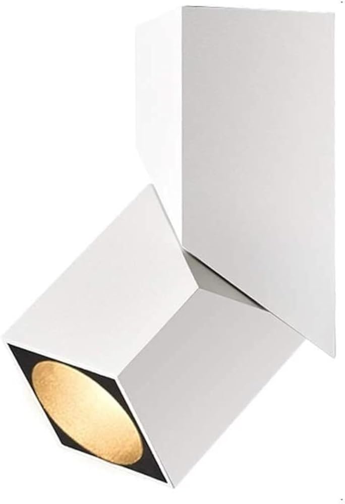 GeRRiT Surface Mounted Downlight 7W AC 110-240V 3000K/4000K/6000K 90° Foldable Spotlight 360° Rotatable Ceiling Light Recessed Light Fittings (Color : White, Size : Warm Light)