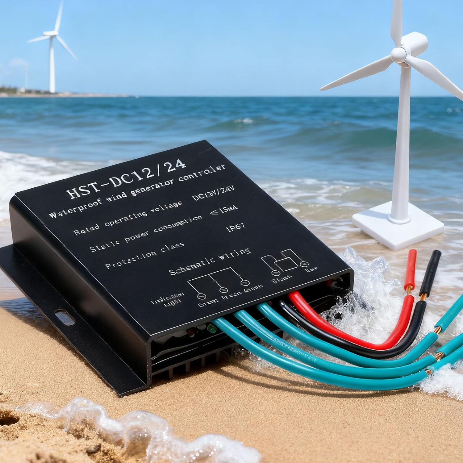 Wind Generator Controller IP67 Water Proof, MPPT Wind Turbine Controller 1000W 12V 24V 48V 220V MPPT Boost Controller with LED Indicator,220V