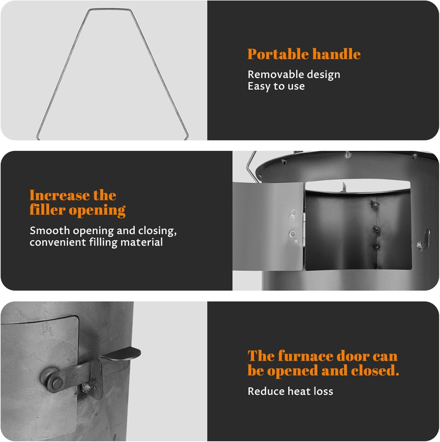 Tabletop Fire Pit, Portable Tabletop Fire Pit with Large Opening, Low Smoke Camping Stove Fueled by Pellets or Wood for Outdoor/Patio