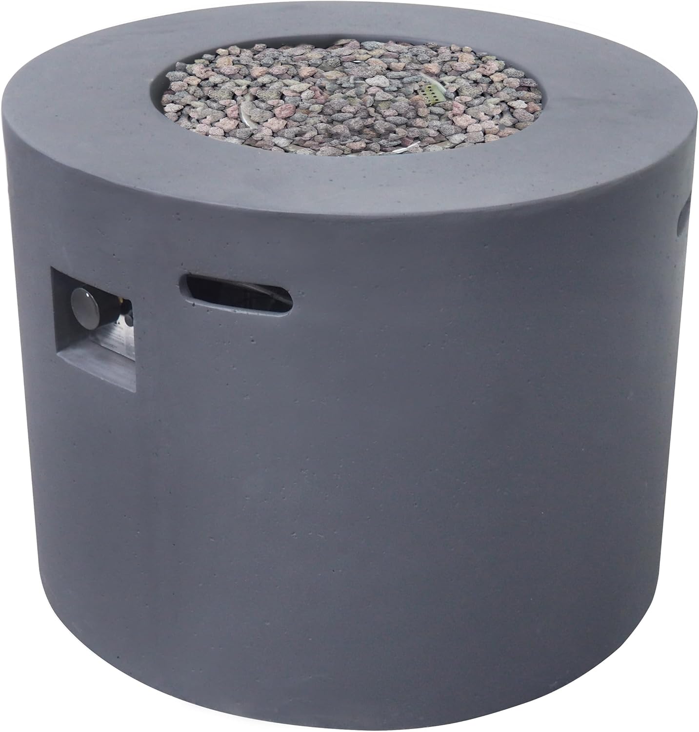 Merax 31-inch Round Outdoor Fire Pit, Magnesium Oxide (MGO) Propane Fire Pit, 40,000 BTU for Patio & Backyard, No Assembly Required, Dark Grey