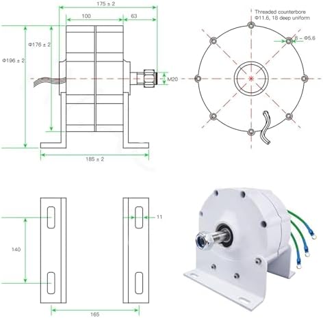 10000W/12000W Permanent Magnet Generator, 3 Phase Gearless AC Alternator for Wind & Water Turbines, High Efficiency Power Generator with Controller