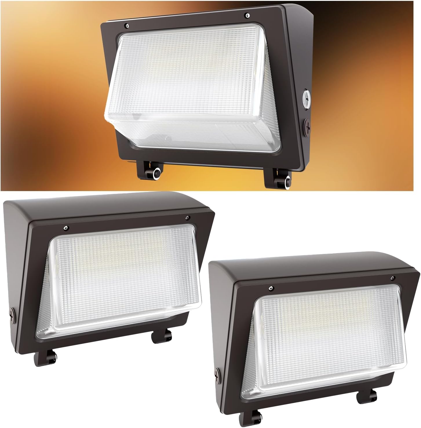 JTT 150W LED Wall Pack Light with Dusk to Dawn Photocell,22500LM 5000K Daylight IP65 Waterproof WallPack Lights Outdoor LED [Eqv. 1200W HPS/HID] for Parking Lot,Warehouse,Yard ETL-2Pack