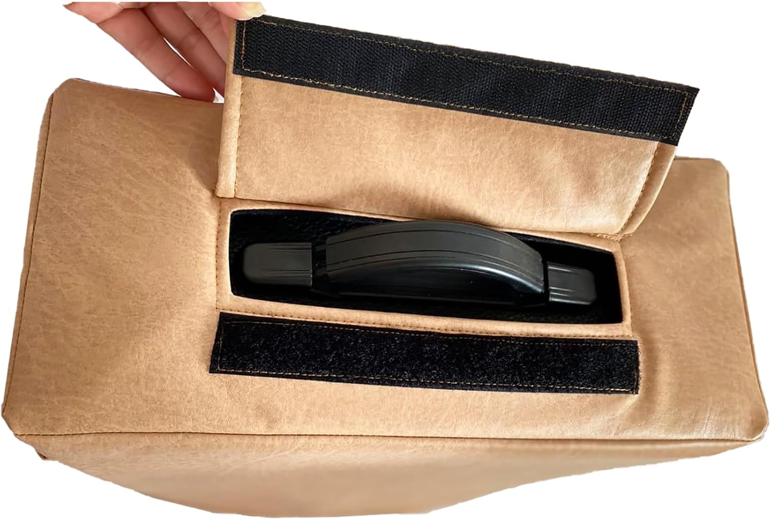 Protect'em Dust Covers Padded Black Faux Leather Cover with a Pocket & Flap for Marshall Code 100, Camel, Amp-Code100-faux-cam-fldk