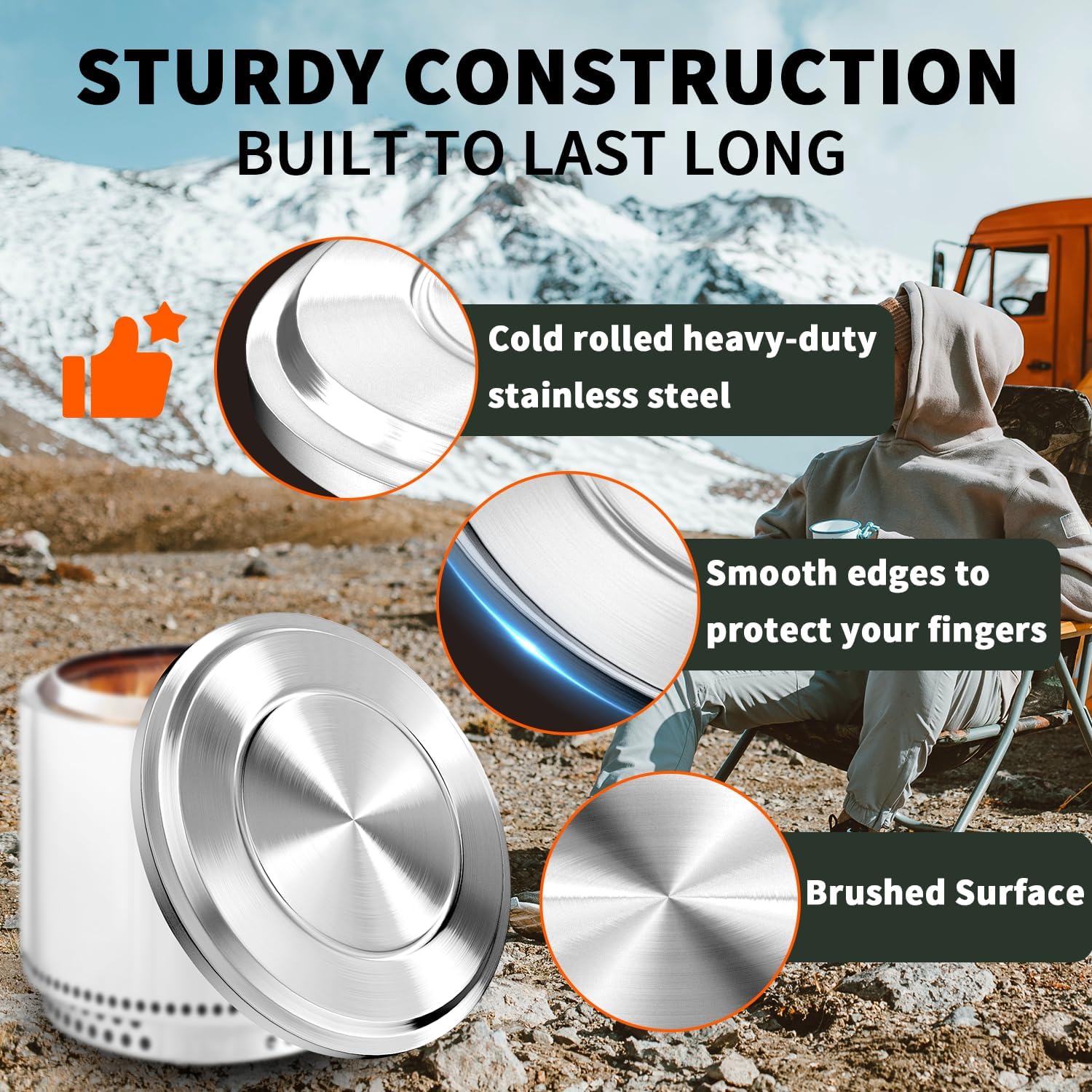 Lid for Solo Stove Yukon - 27 Inch Stainless Steel Fire Pit Lid Cover for Solo Stove Yukon, Fire Pit Accessories for Outdoor Fire Pits and Camping Accessories