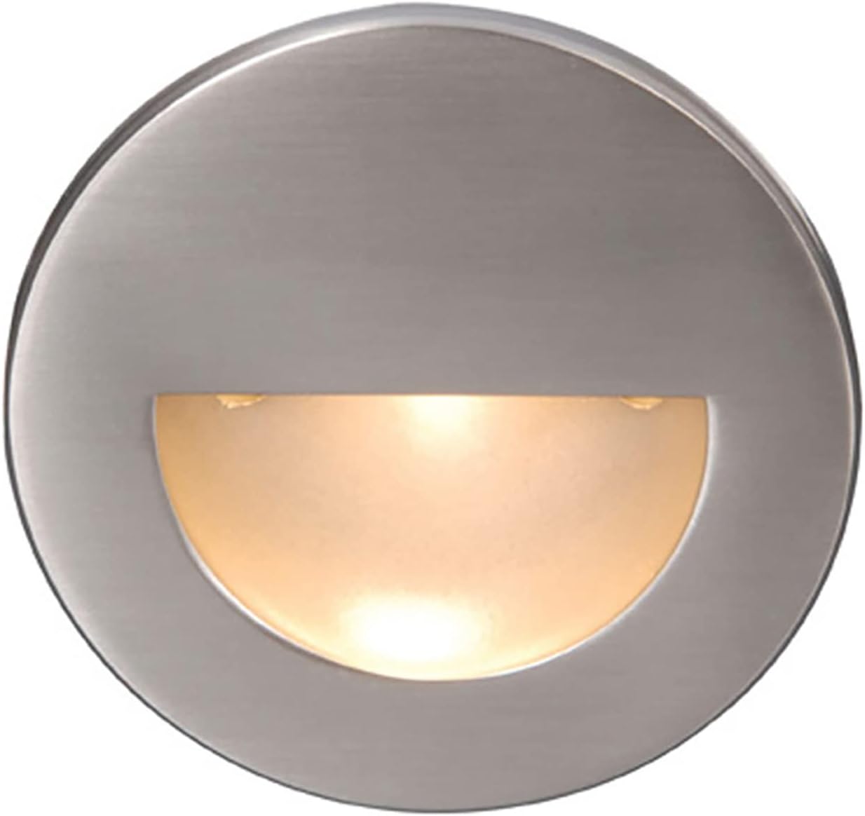 WAC Landscape Lighting, LEDme 120V LED Half-Round Indoor and Outdoor Step and Wall Light 3000K Built-in LED in Brushed Nickel