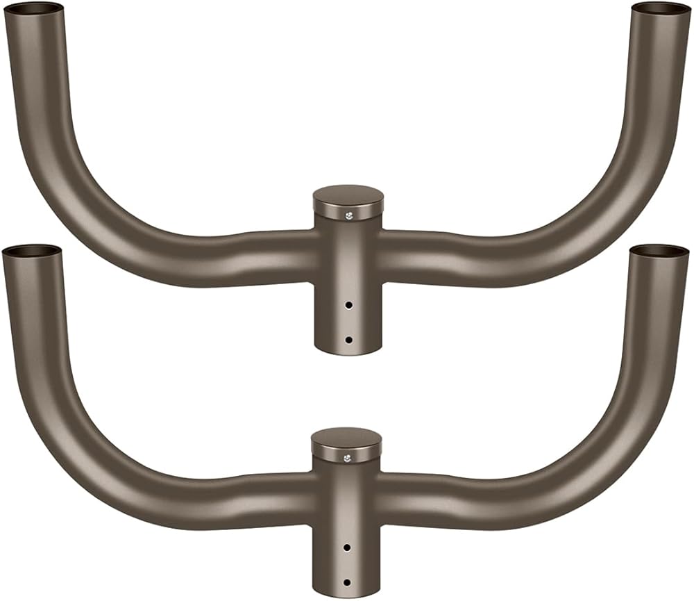 ledmo 2 Pack Double Bullhorn Bracket for LED Parking Lot Light 180 Degree Mounting Bracket Round Pole for Dusk to Dawn Outdoor LED Shoebox Area Light Street Lighting Stadium Lighting