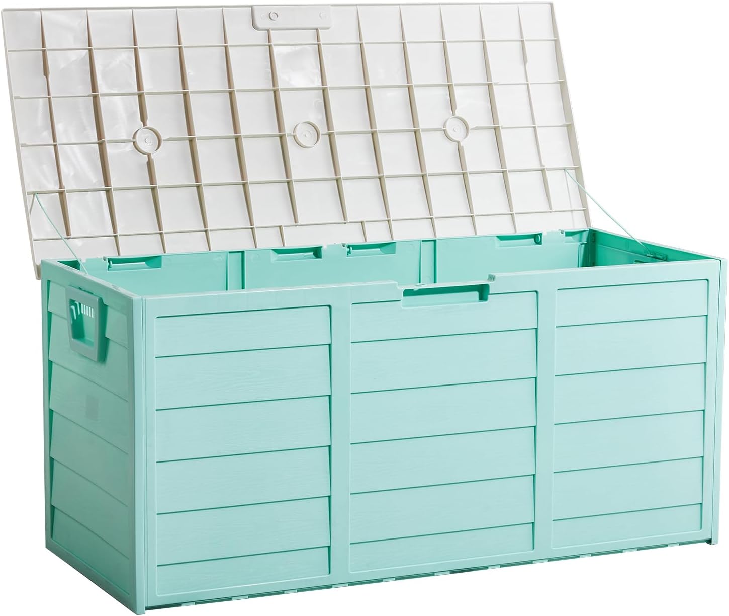75 Gallon Outdoor Storage Box, Plastic Resin Storage Deck Boxes Chest Tools Cushions Lockable Seat Outdoor Garden Container for Patio Furniture, Hose Storage Bin, Pool Supplies, Weatherproof,Green