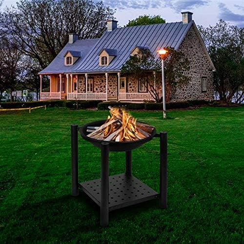 Fire Pit, 22'' Fire Pits Outdoor Wood Burning Steel BBQ Grill Firepit Bowl for Camping Picnic Bonfire Patio Backyard Garden Beaches Park