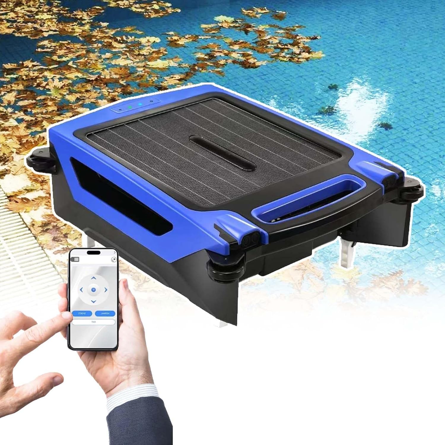 Electric Cordless Pool Cleaners, App Customized Cleaning Routes,Maximum Cleaning Area:1076 Sq/Ft(100㎡), 5-10M/Min Speed,Blue