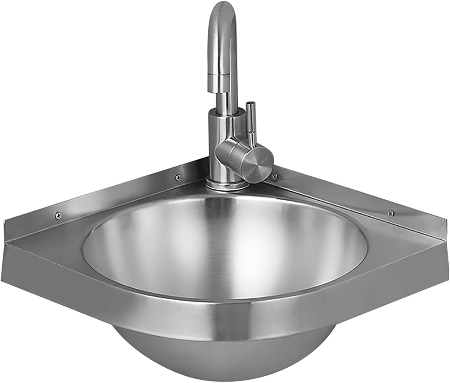 Compact Triangular Stainless Steel Wall Mount Corner Sink 12.5