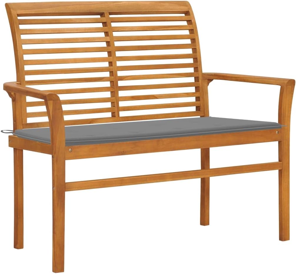 Patio Benches Patio Bench with Gray Cushion 44.1