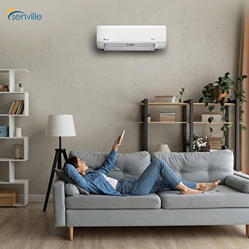 Senville AURA Series Mini Split Air Conditioner Inverter Heat Pump, 12000 BTU, Works with Alexa, Energy Star, White