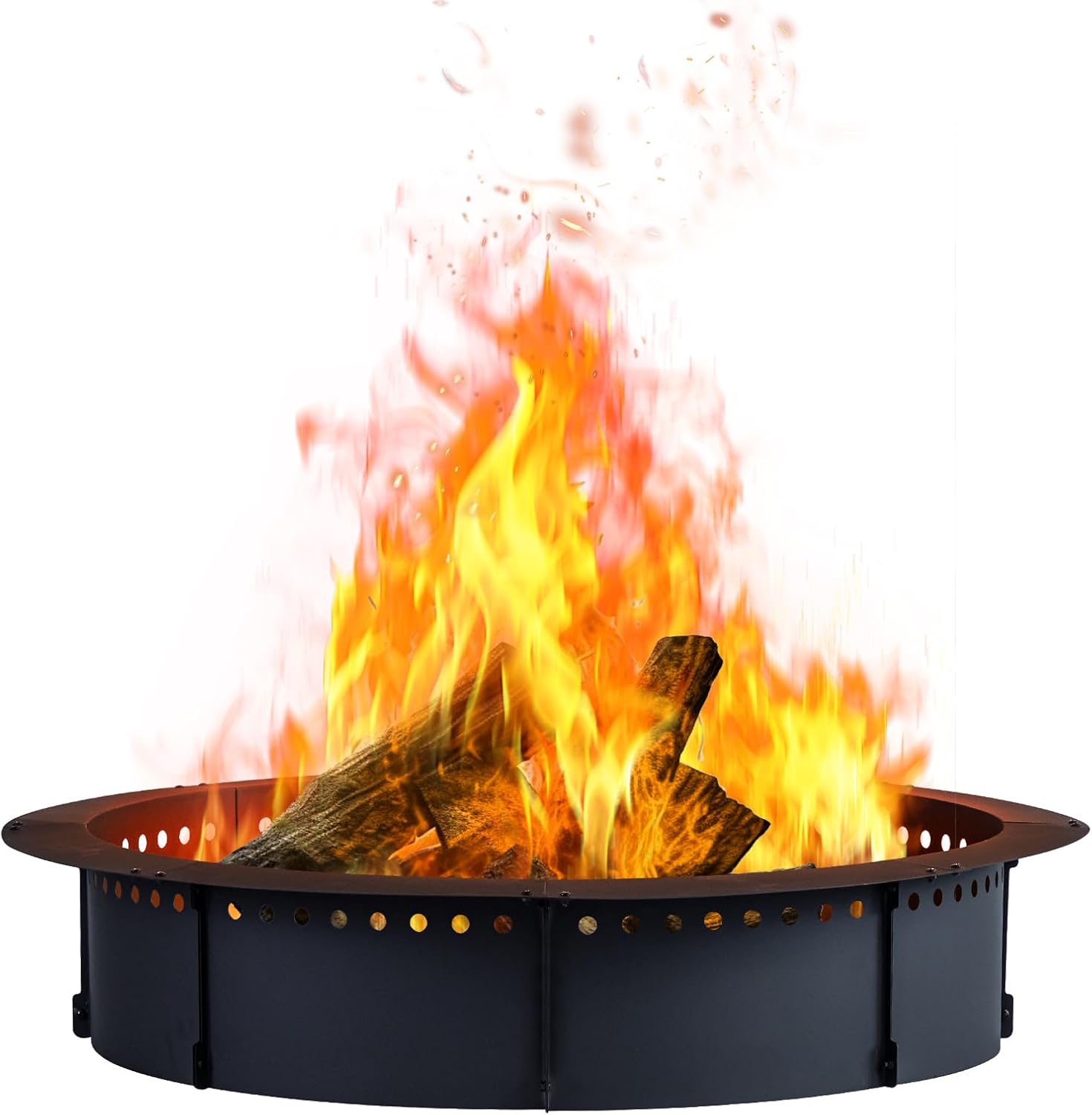 60 inch Outdoor Fire Pit Liner, Round Heavy Duty Fire Pits, Rim Insert Firepit for Outside, DIY Campfire Fireplace
