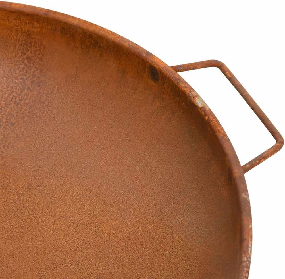 Fire Pit Steel Outdoor Fire Pit with Large Bowl and Handles for Garden Patio Warmth 26.6