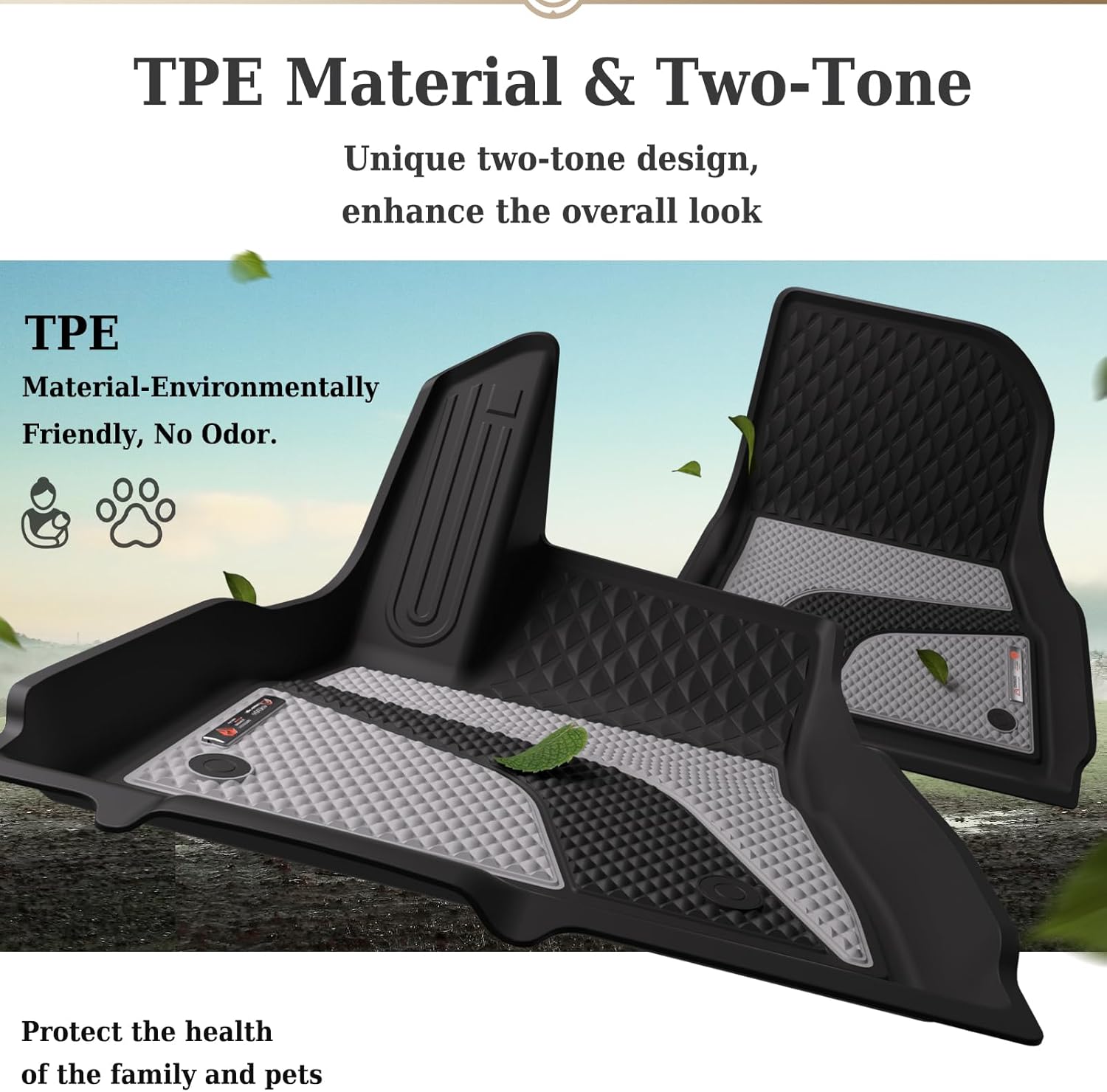 Coverado Tesla Model 3 Floor Mats 2024-2026, Custom Fit All Weather TPE Cargo Liner Floor Mats, Front and Rear Mats for 2024-2026 Tesla Model 3, Car Mats Trunk Tesla 3 Accessories (4 Pcs)