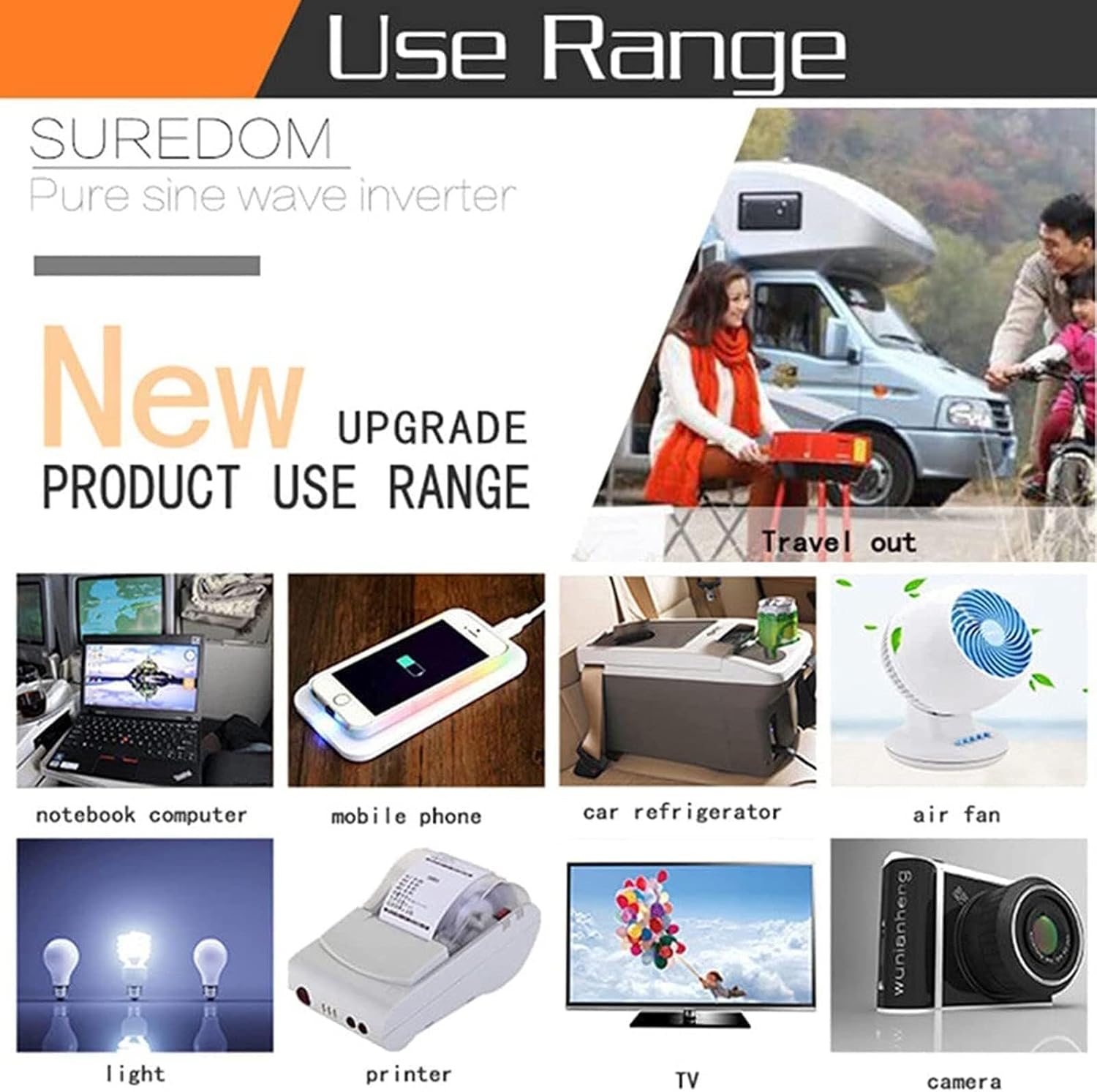 Pure Sine Wave Power Inverter 3000W 4000W 5000W DC 12v 24v 48v 60v to AC 110v-220v Converter with LCD Display USB Port and Outlets Suitable for Cars Camping Travel 5000W-12Vto220V(24vto110v,5000W)