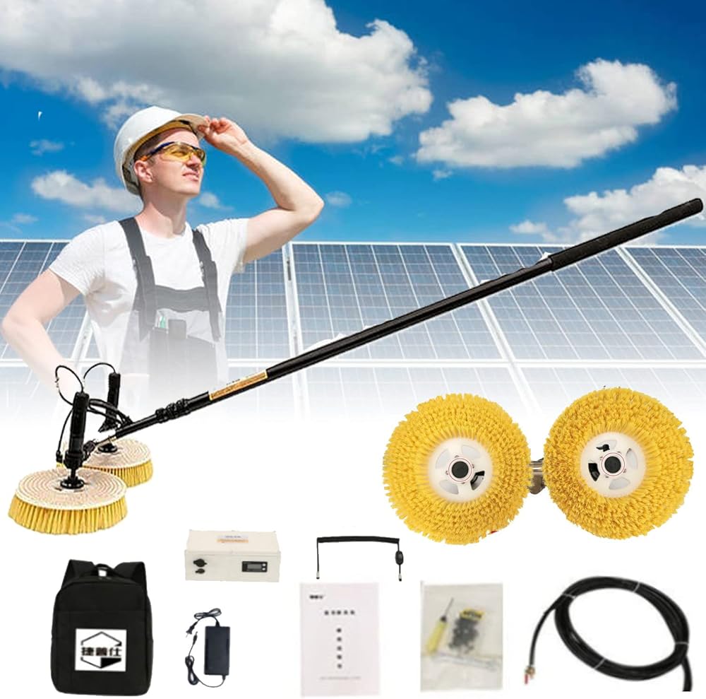 Electric Water Fed Pole Kit, Outdoor Window Glass Solar Panel Cleaning Brush, Extendable Pole Water Fed Pool Cleaning Brush,5.5M