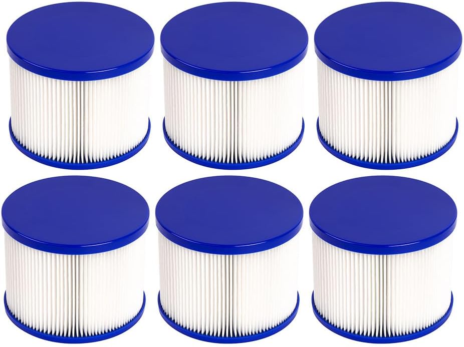 Type VI Filter for GYMAX Spa Filter Cartridge Compatible with GYMAX & Most Hot Tub, Massage Pool, Inflatable Pool, Swimming Pool(6 Pcs)