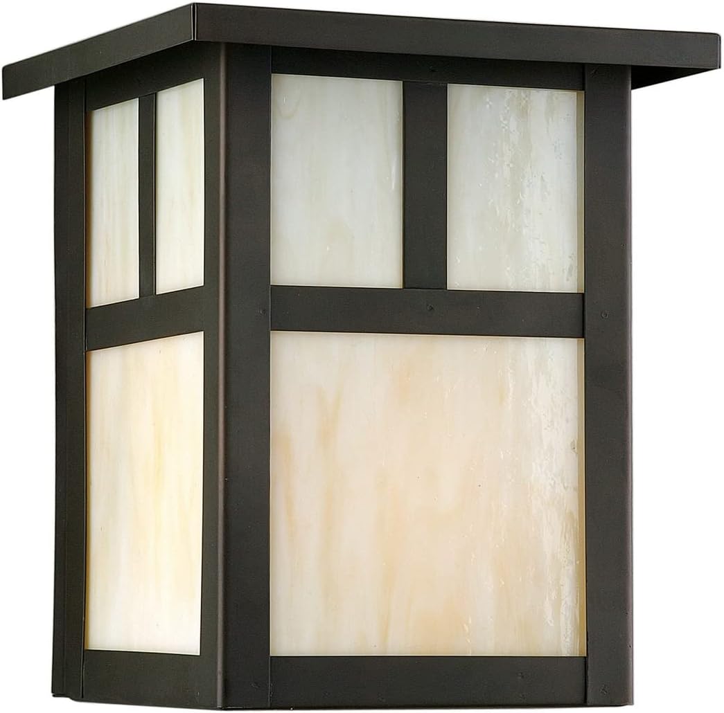 Forte Lighting 1069-01-14 Transitional 1-Light Exterior Wall Mount, Royal Bronze Finish with Honey Glass