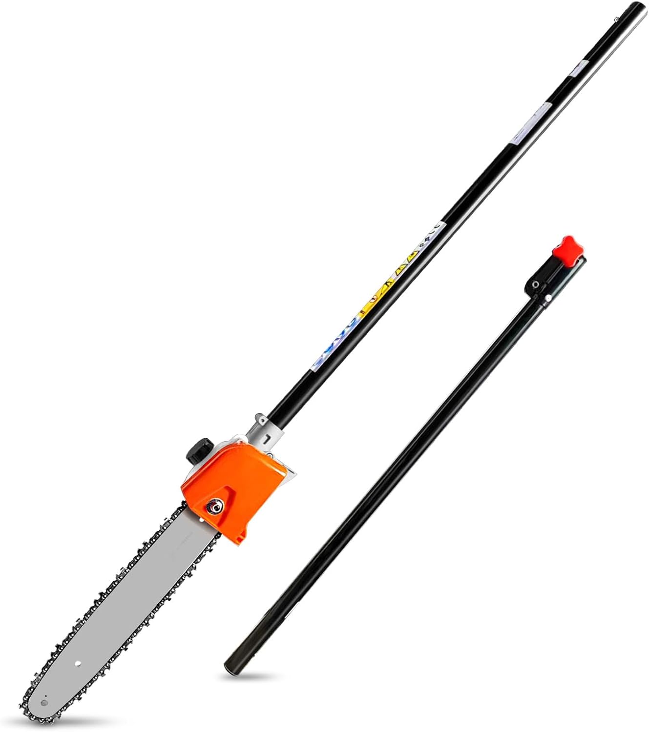 Kerlista Replace part Pole saw attachment + Extension Pole Attachment compatible with Hus 128LD most brushcutters head and Powerheads (Black)
