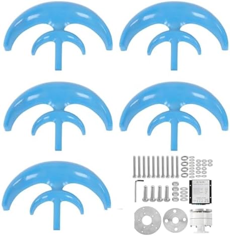 1000W Wind-Solar Hybrid Power Generation System, 2 x 100W Solar Panels, 800W Vertical Axis Wind Turbine, Intelligent Controller, 2000W Inverter, 12V/24V Kit