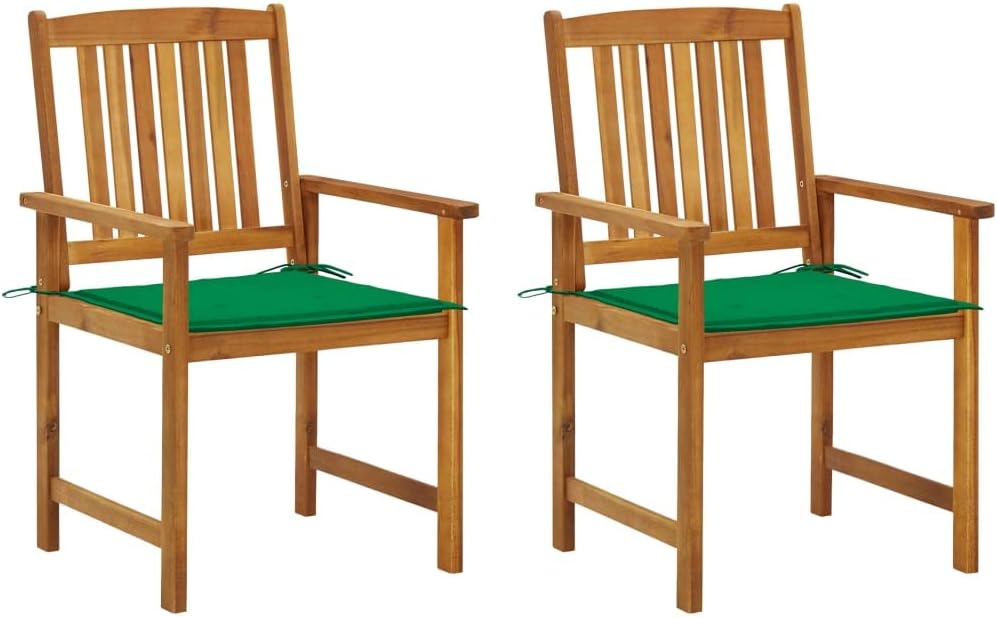Patio Chair Patio Chairs with Cushions 2 pcs Solid Acacia Wood