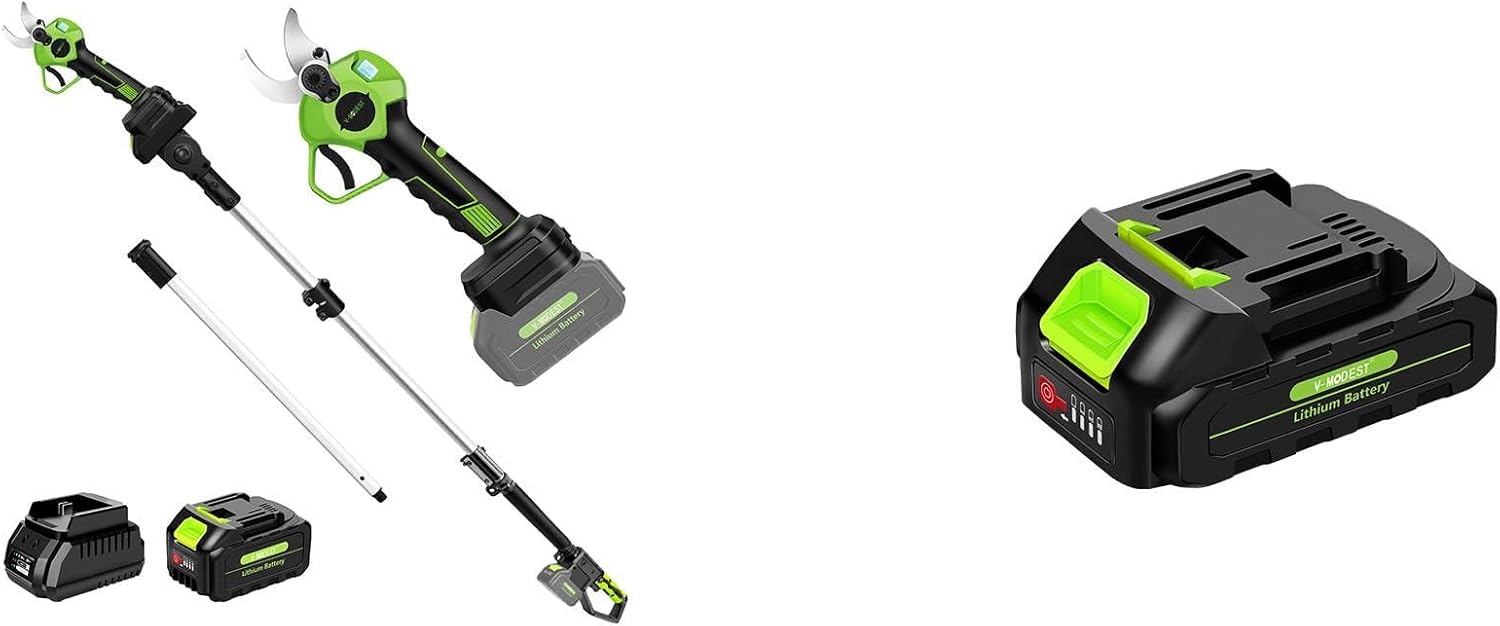 2-IN-1 Electric Pole Pruning Shears Cordless and Lithium Battery 2.0Ah 21V
