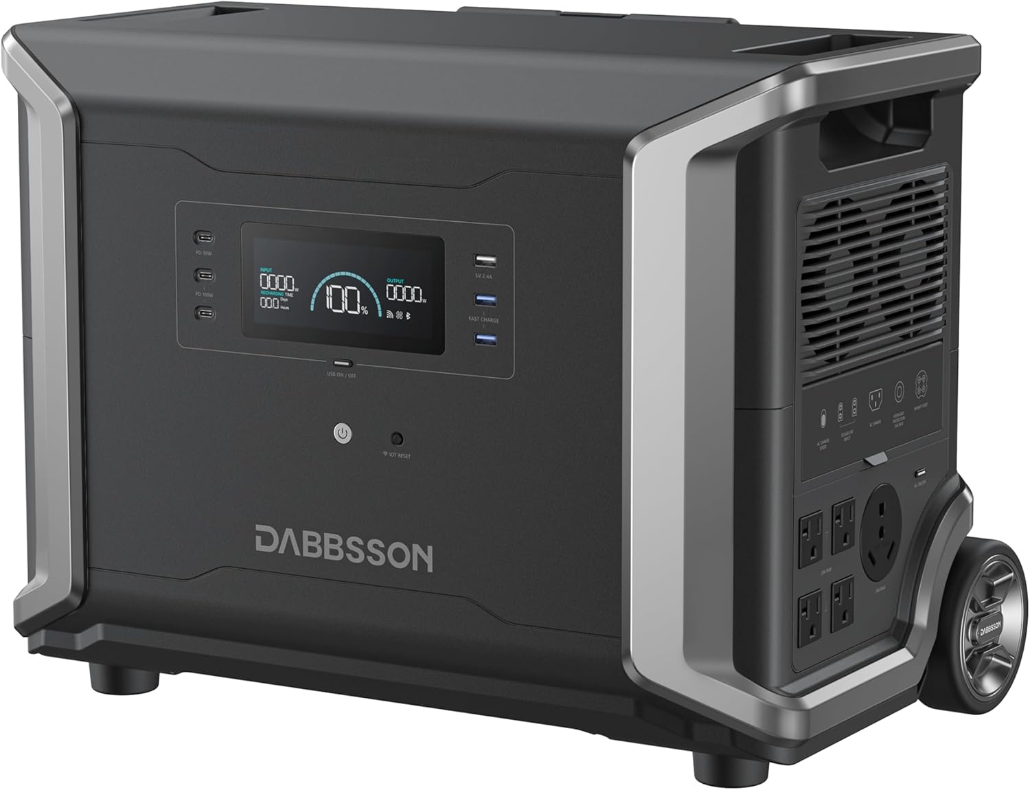 Dabbsson 3430Wh Portable Power Station, DBS3500 Solar Generator for Home Use, Power Outage, Outdoors, Camping, RVs, 3600W Pure Sine Wave, Fast Charging EV Semi-Solid State LiFePO4 (LFP) Battery