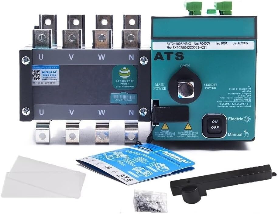 ATS Dual Power Automatic Transfer Switch 4P 100A 250A 300A 630A AC220V Working Voltage for Generator Parts(630A 4P)