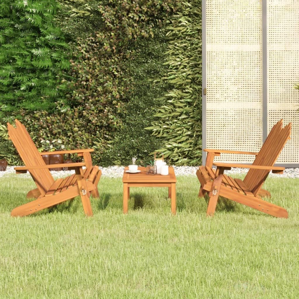 3 Piece Adirondack Patio Lounge Set Solid Wood Acacia,Adirondack Lounge Set Solid Acacia Wood Comfortable Patio Set Patio Furniture Sets, Outdoor Furniture Sets