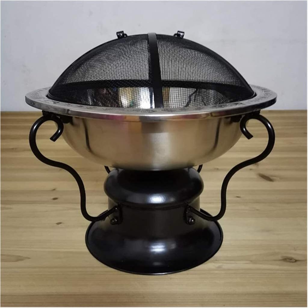 Fire Pits Outdoor Wood Burning Heavy Duty Cast Iron Fire Pit | Large Wood Fire Pit | Outdoor Patio Décor,Outdoor Carbon Stove Indoor Stainless Steel with Cover BBQ Cooking for Outside Camping Backyar