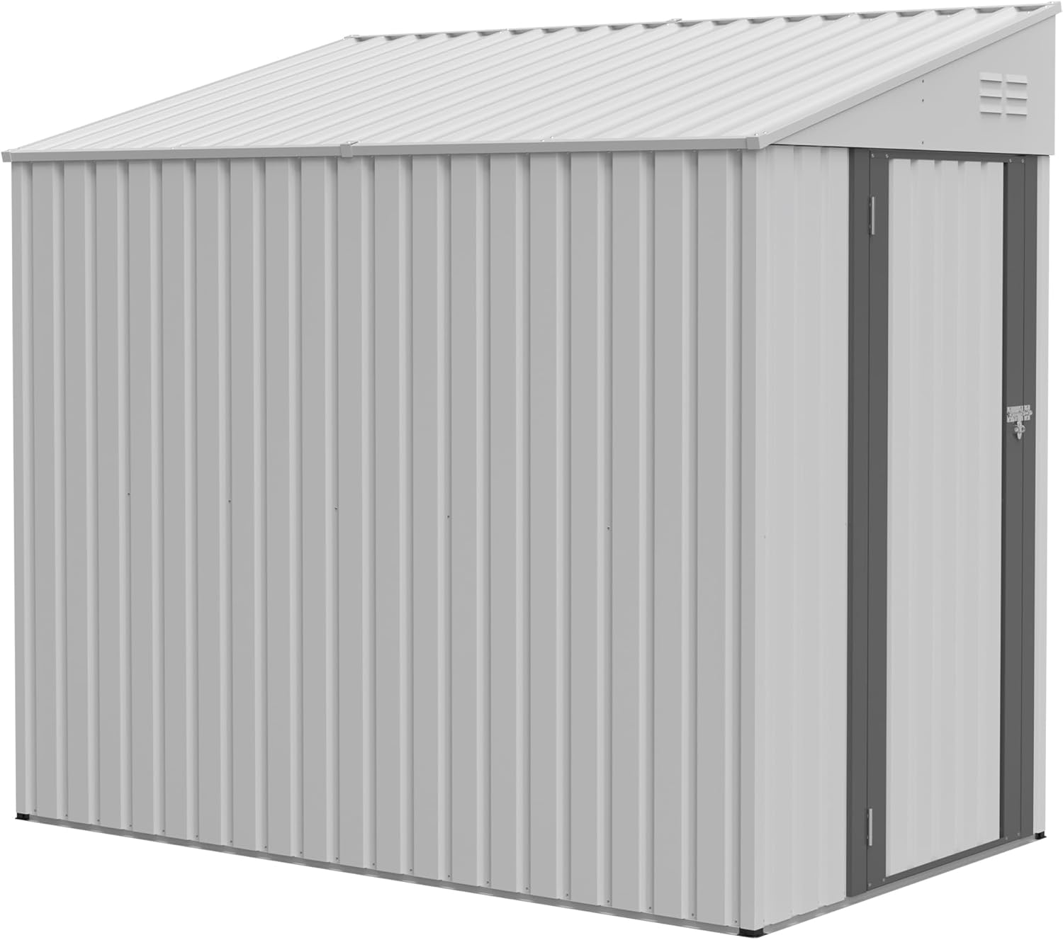 Outdoor Storage Shed Waterproof Metal Garden Tool Bike Sheds Kit, Lean to Shed Backyard Storage Building Cabinet for House Patio,4 * 7ft White