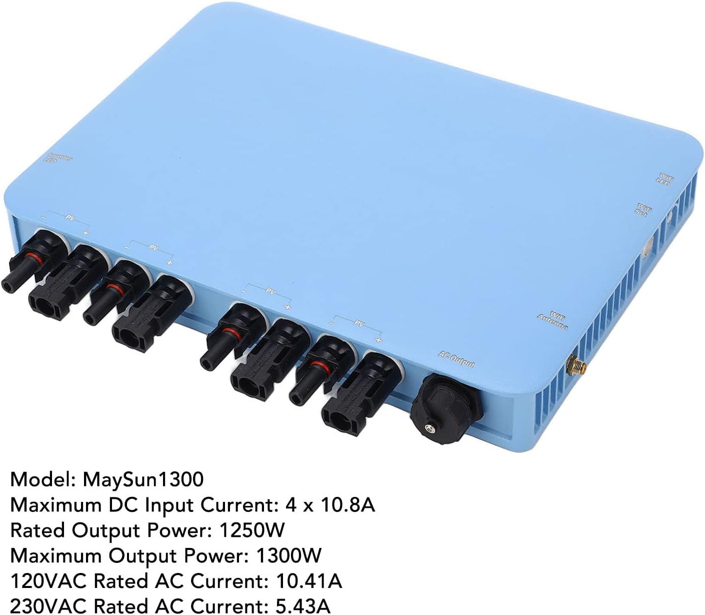 Fafeicy Solar Inverter Pure Sine Solar Grid Tie Micro Inverter Control MPPT DC to AC 120V 230V (1300W)