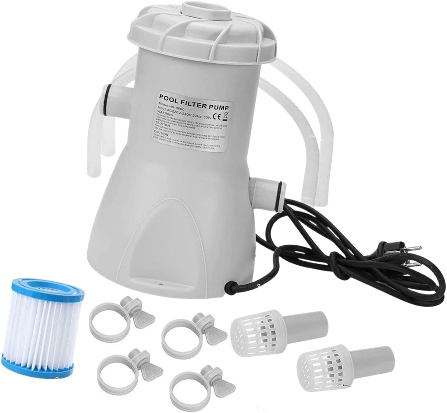 MYCENSE Pool Filter Pump Electric Water Pump US Plug 800 gallons Easy Installation for Above Ground Pools Cartridge Filter Pump