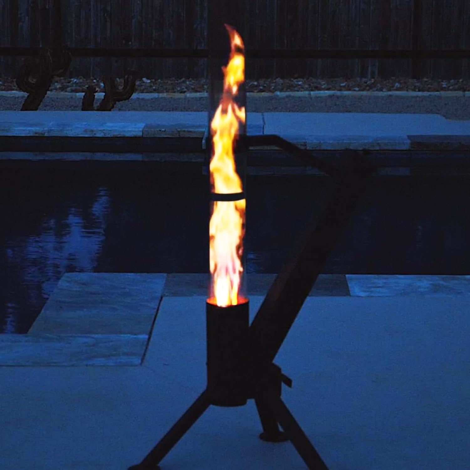 CHARMELEON Wood Pellet Fire Pits for Outside – Portable Wood Pellet Heater – Painted Stainless Steel Outdoor Fire Pit for Backyard – Patio Rocket Stove – Matte Black - M