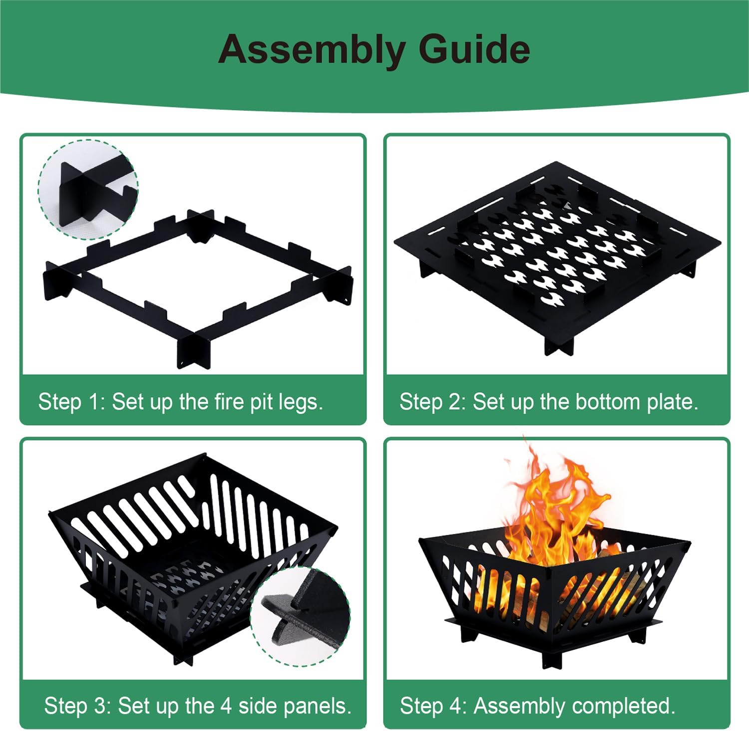 25 inch Portable Fire Pit for Outside Collapsible Plug Fire Pit Suitable for Camping, Picnics, Courtyards, Garden Bonfires and Outdoor Firewood with Storage Bag